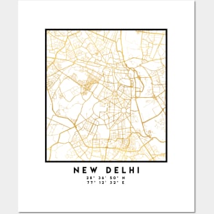 NEW DELHI INDIA CITY STREET MAP ART Posters and Art